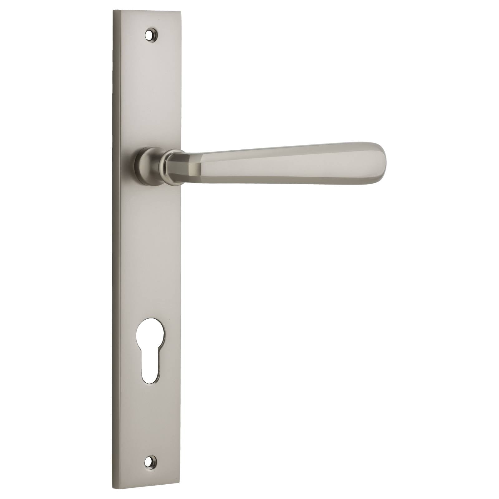 Copenhagen Lever Rectangular Backplate Satin Nickel