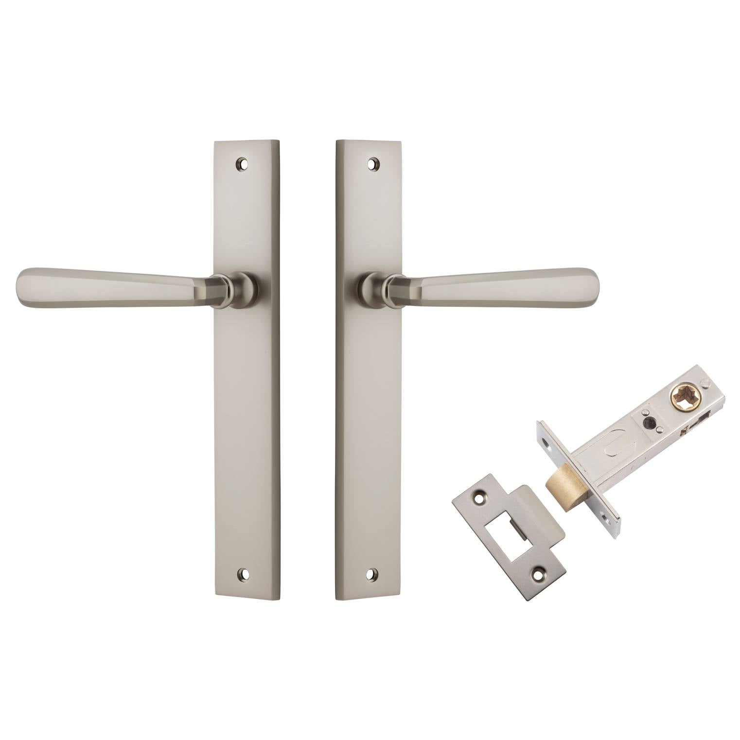 Copenhagen Lever Rectangular Backplate Passage Kit Satin Nickel