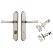 Copenhagen Lever Shouldered Backplate Privacy Kit w Privacy Turn Satin Nickel