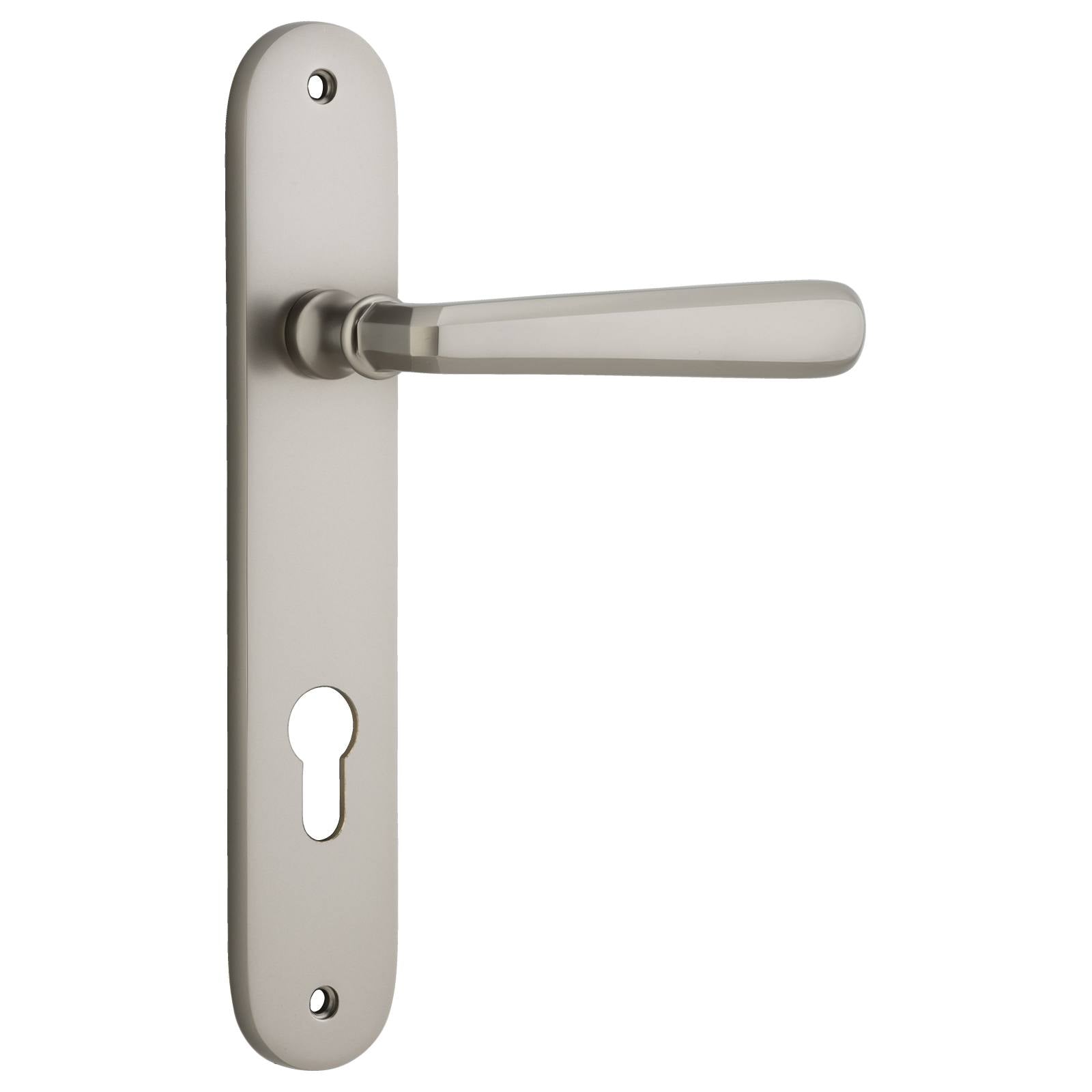 Copenhagen Lever Oval Backplate Satin Nickel