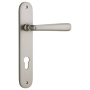 Copenhagen Lever Oval Backplate Satin Nickel