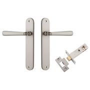 Copenhagen Lever Oval Backplate Passage Kit Satin Nickel