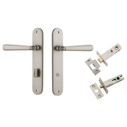 Copenhagen Lever Oval Backplate Privacy Kit w Privacy Turn Satin Nickel