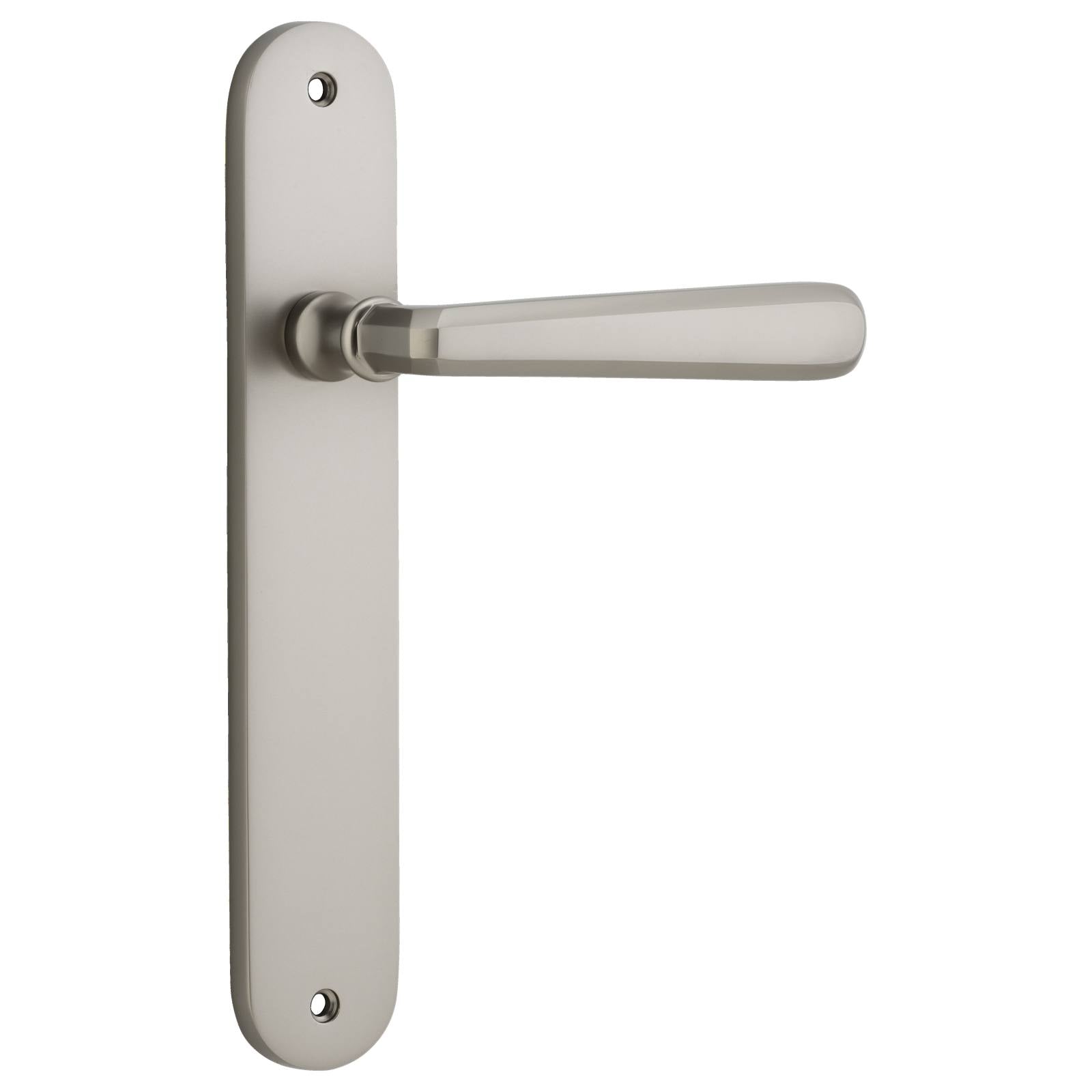 Copenhagen Lever Oval Backplate Satin Nickel