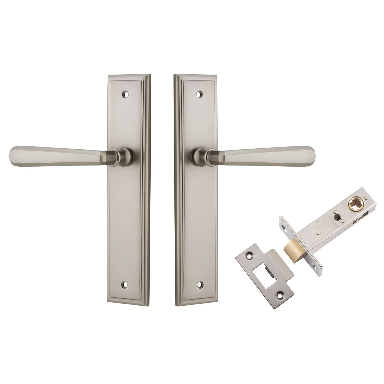 Copenhagen Lever Stepped Backplate Passage Kit Satin Nickel