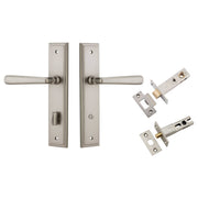 Copenhagen Lever Stepped Backplate Privacy Kit w Privacy Turn Satin Nickel