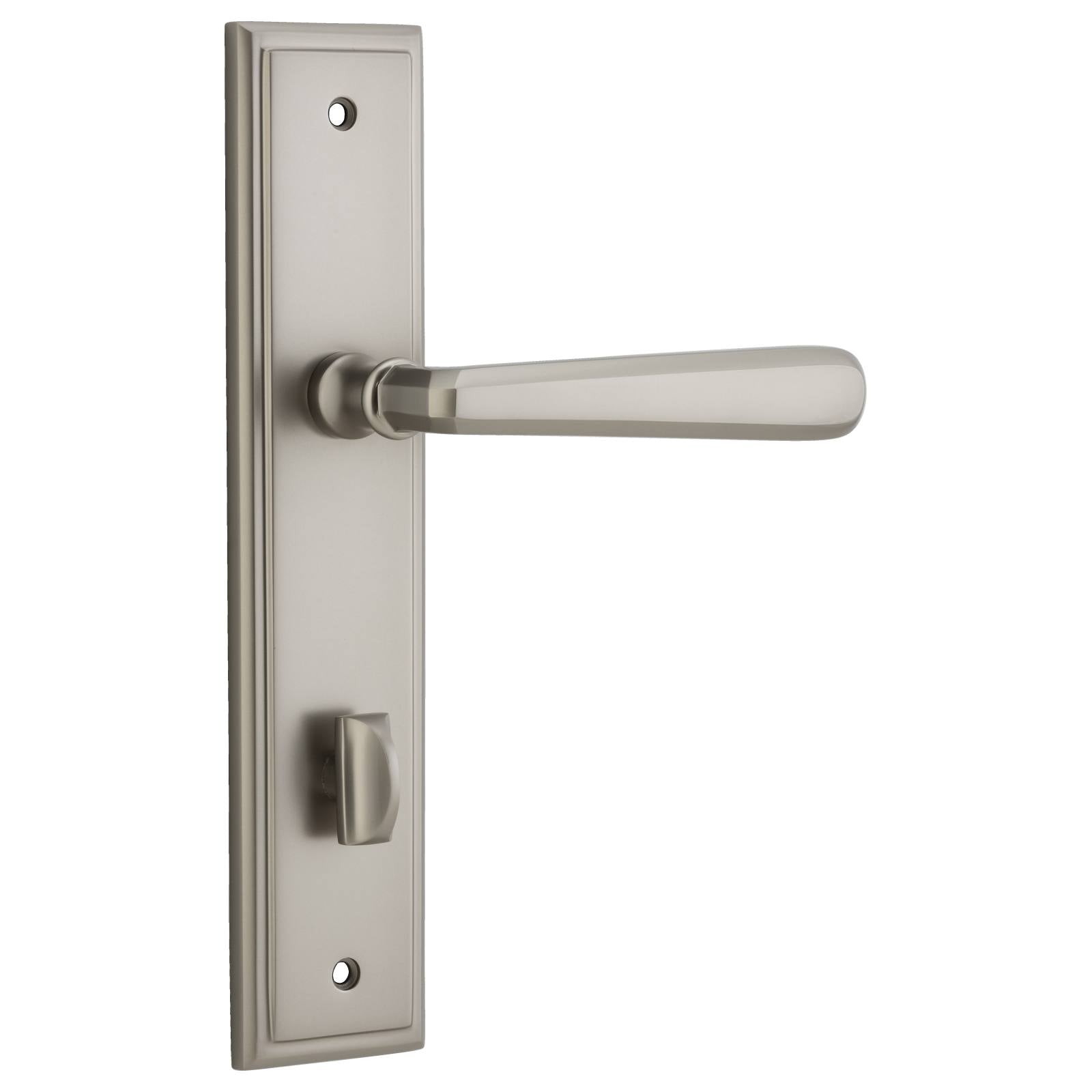 Copenhagen Lever Stepped Backplate Satin Nickel