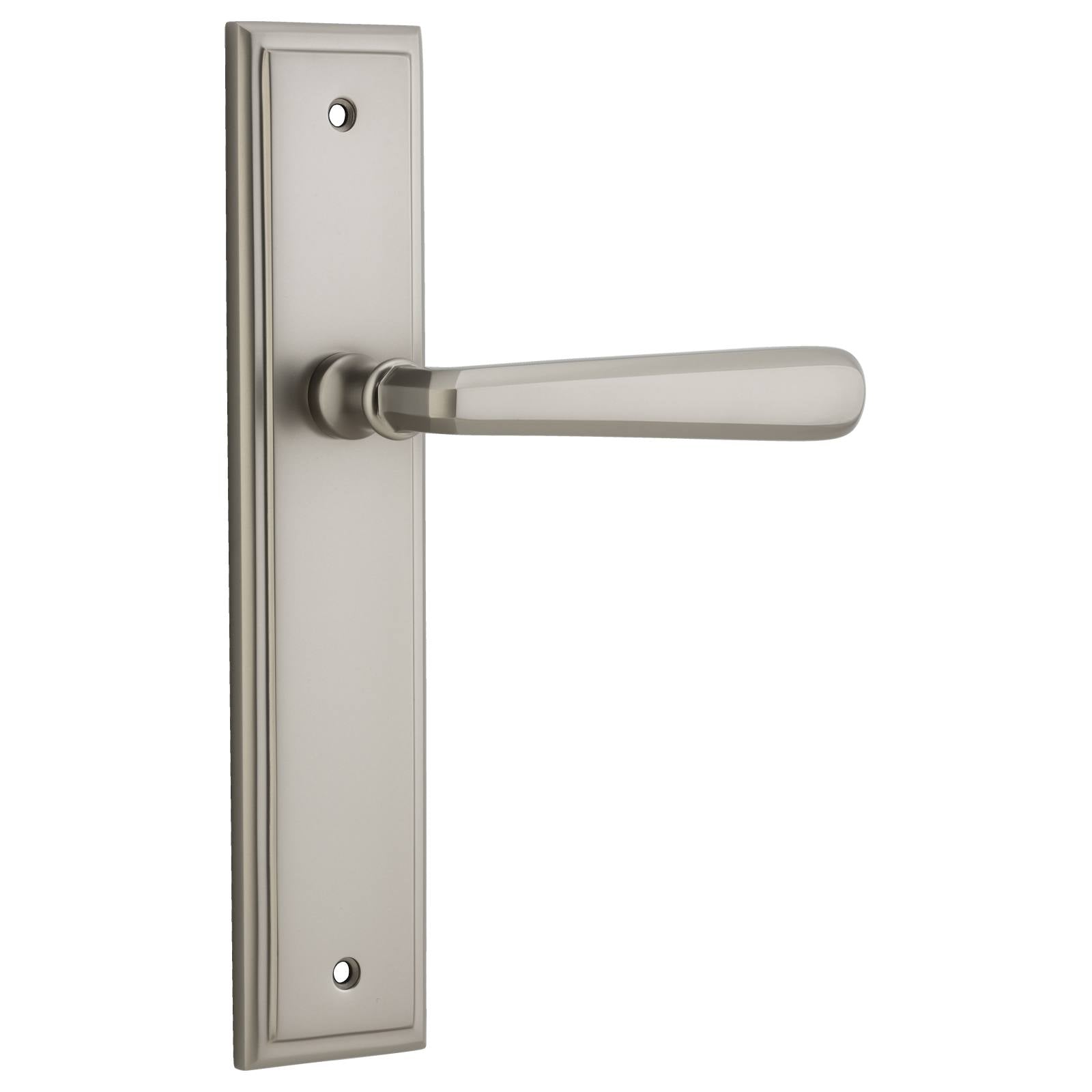 Copenhagen Lever Stepped Backplate Satin Nickel