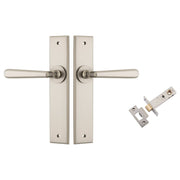 Copenhagen Lever Chamfered Backplate Passage Kit Satin Nickel