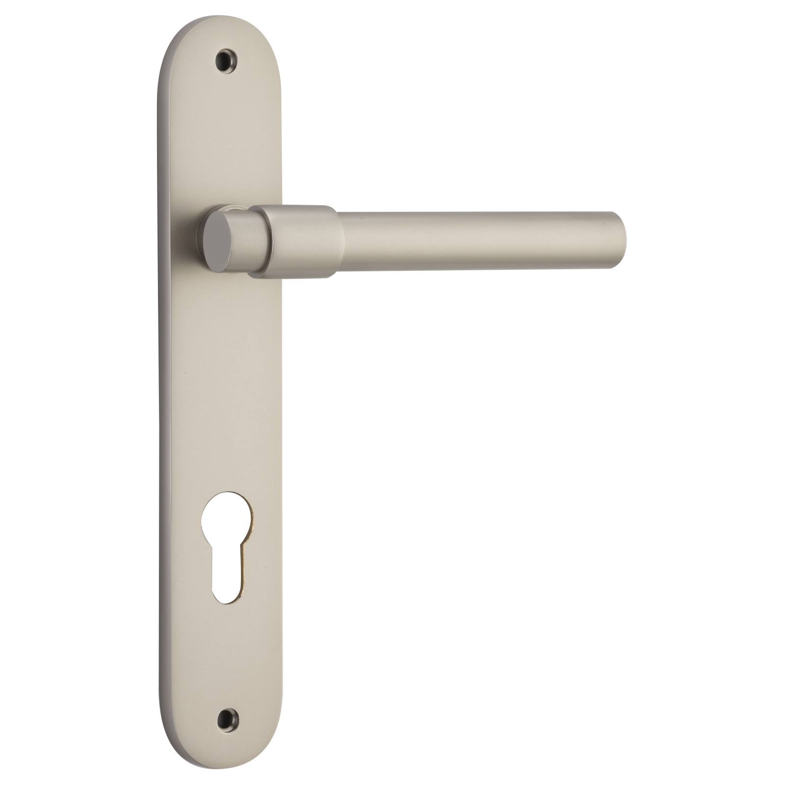 Helsinki Lever Oval Backplate Satin Nickel