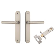 Helsinki Lever Oval Backplate Passage Kit Satin Nickel