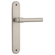 Helsinki Lever Oval Backplate Satin Nickel