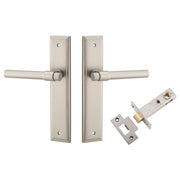 Helsinki Lever Stepped Backplate Passage Kit Satin Nickel
