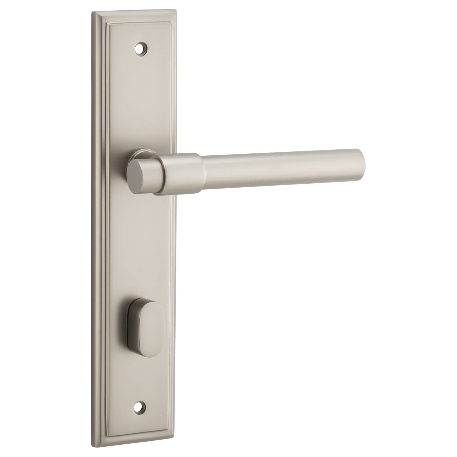 Helsinki Lever Stepped Backplate Satin Nickel