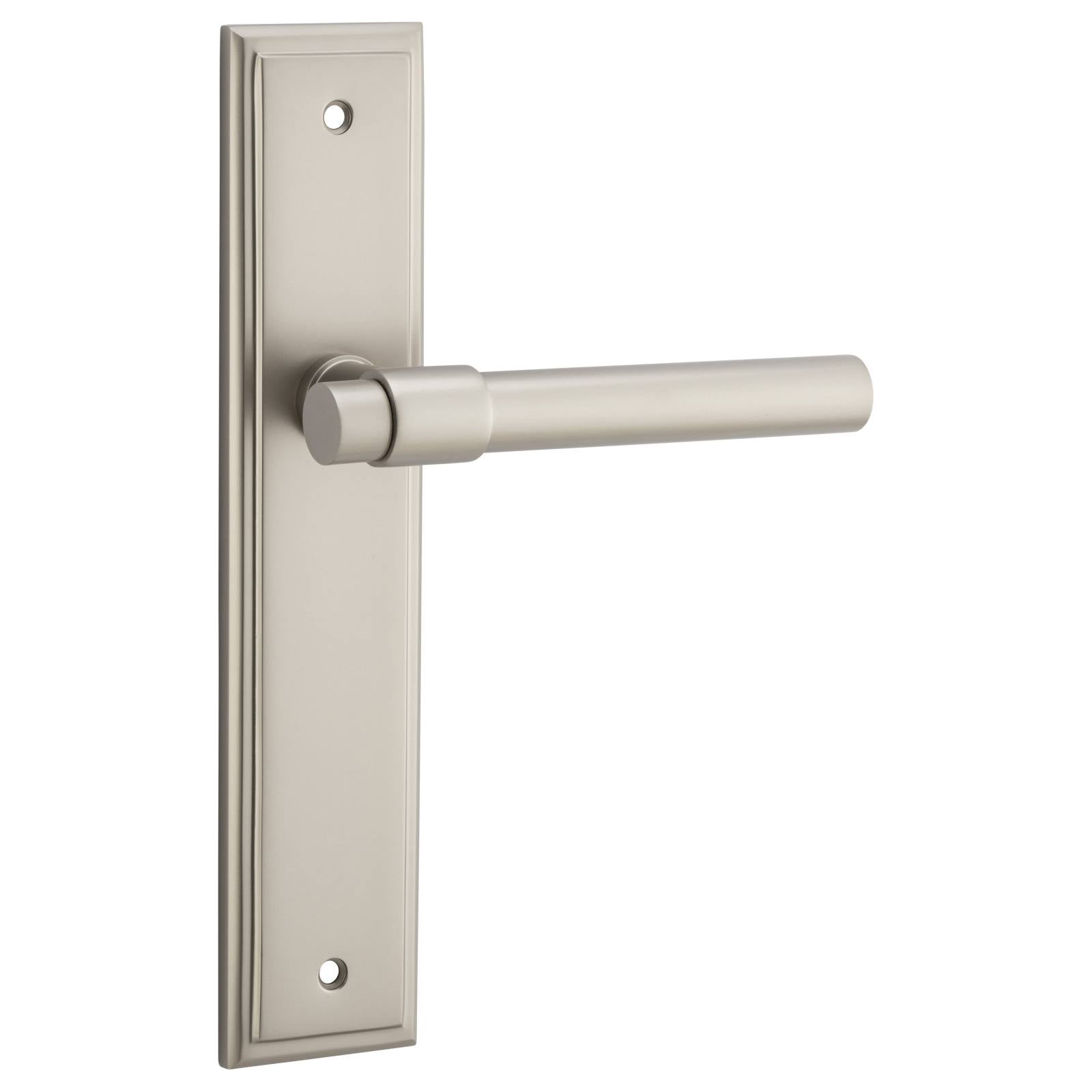 Helsinki Lever Stepped Backplate Satin Nickel