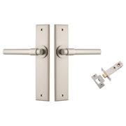 Helsinki Lever Chamfered Backplate Passage Kit Satin Nickel