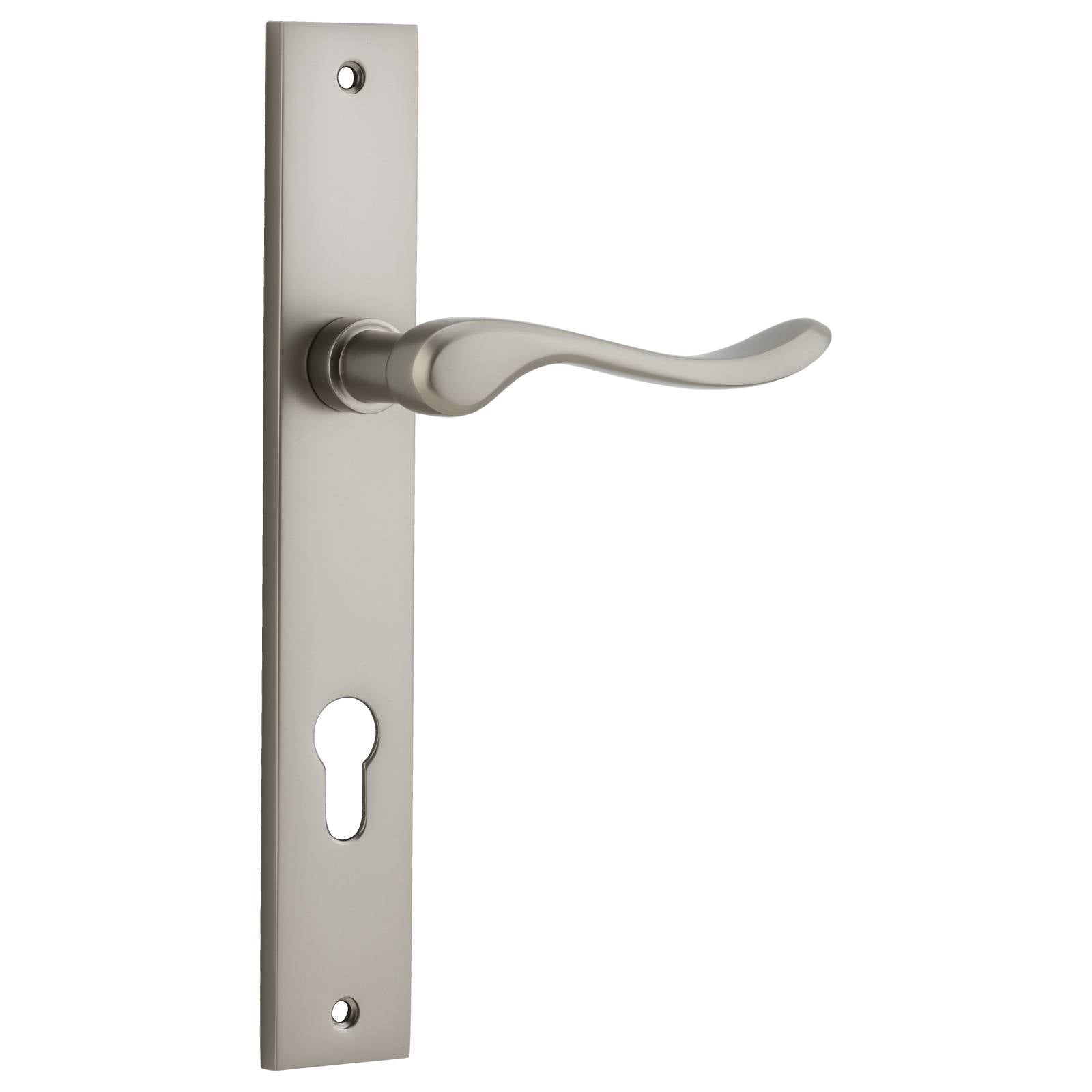 Stirling Lever Rectangular Backplate Satin Nickel