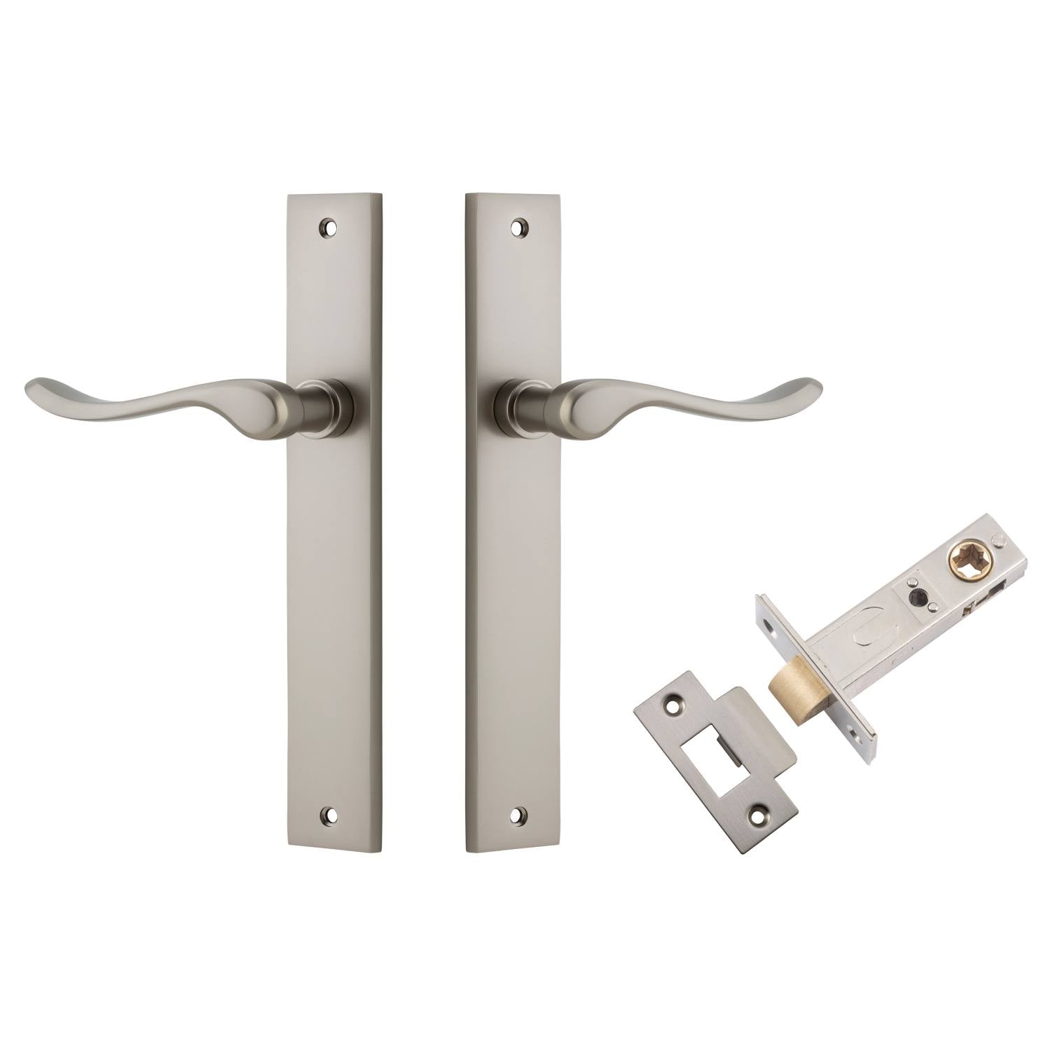 Stirling Lever Rectangular Backplate Passage Kit Satin Nickel