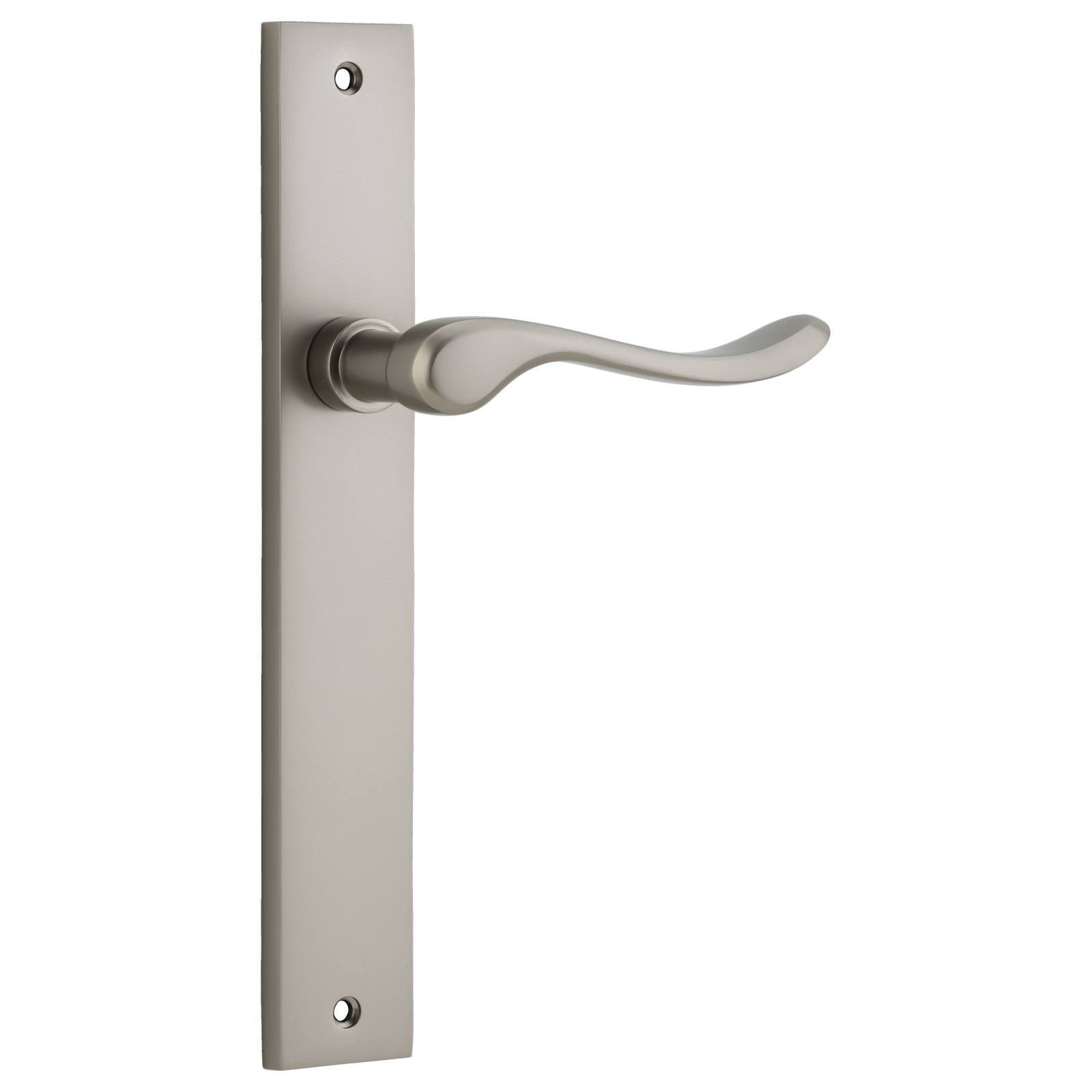Stirling Lever Rectangular Backplate Satin Nickel