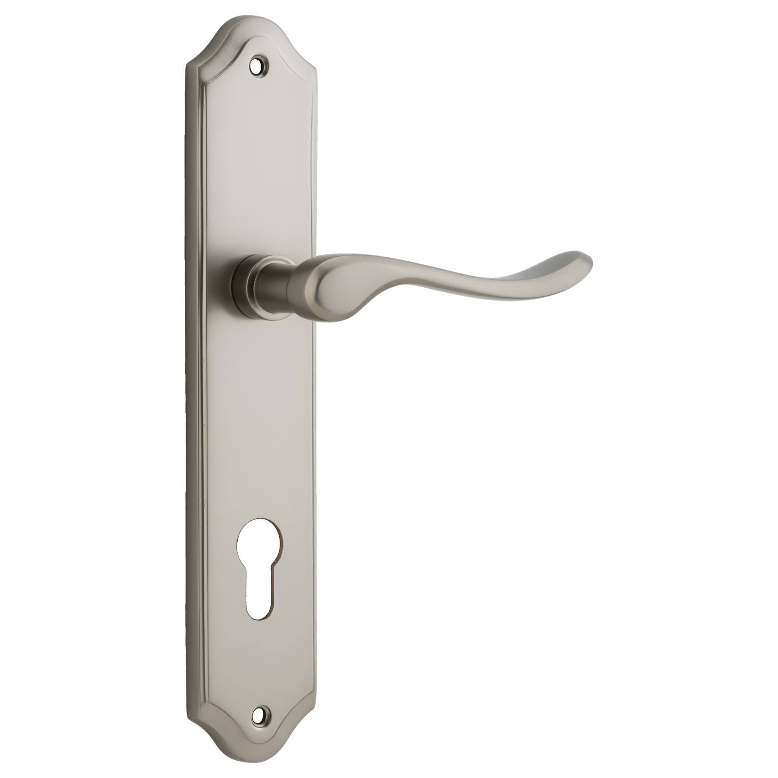 Stirling Lever Shouldered Backplate Satin Nickel