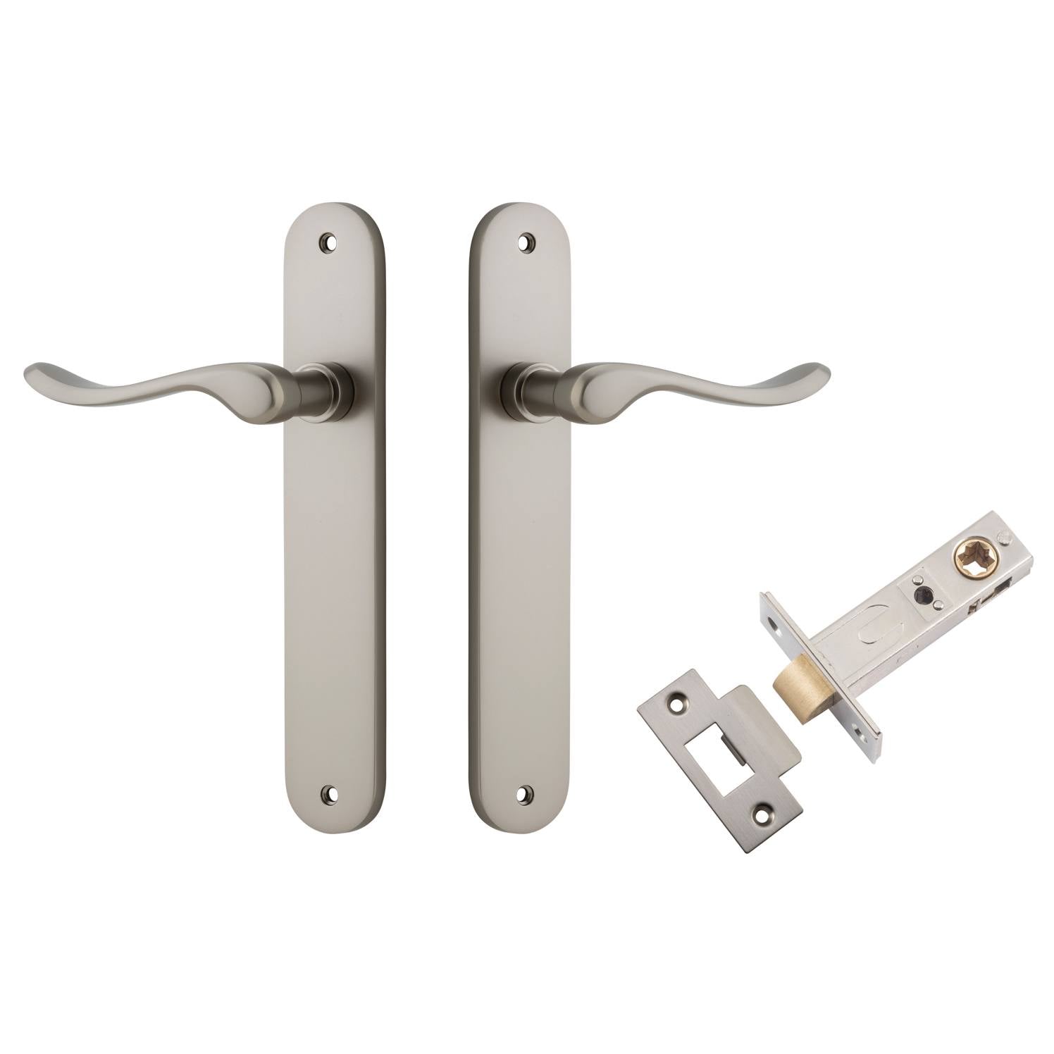 Stirling Lever Oval Backplate Passage Kit Satin Nickel