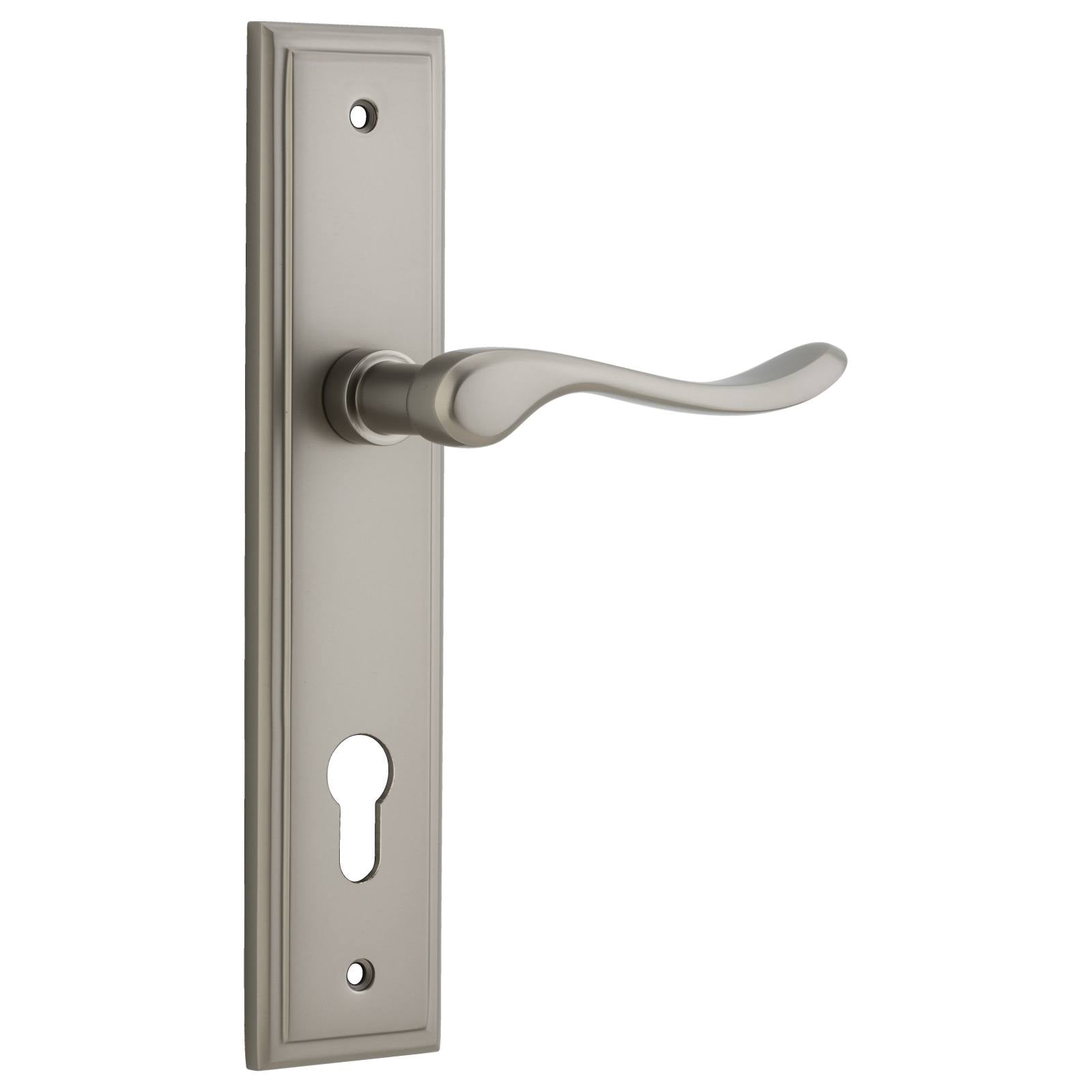 Stirling Lever Stepped Backplate Satin Nickel