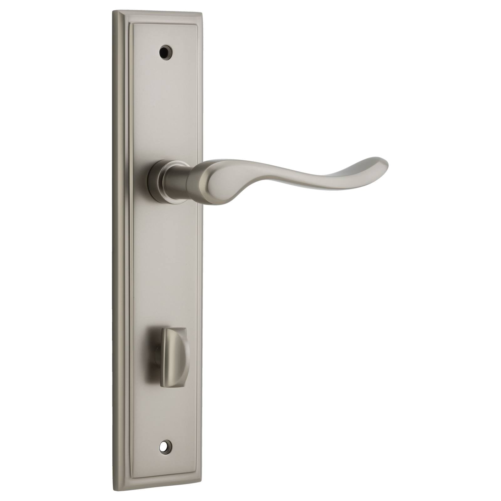 Stirling Lever Stepped Backplate Satin Nickel