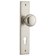Cambridge Knob Satin Nickel Chamfered Backplate