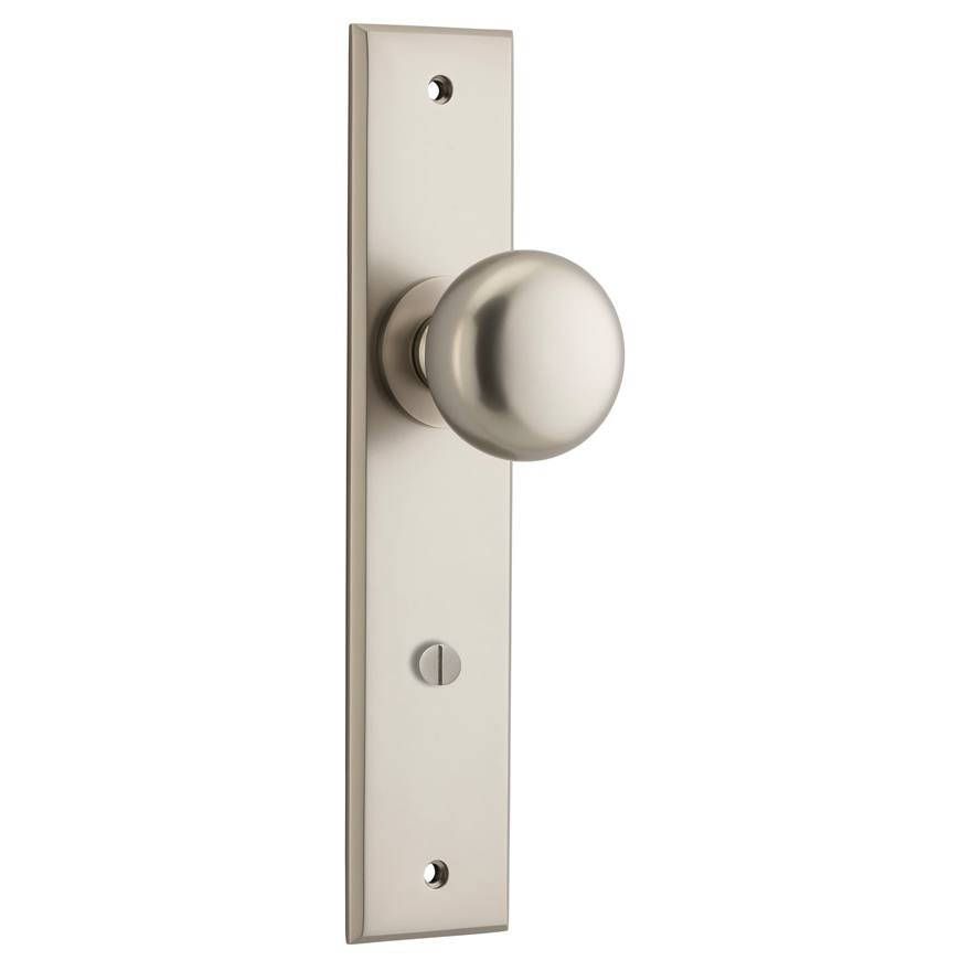 Cambridge Knob Satin Nickel Chamfered Backplate