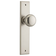 Cambridge Knob Satin Nickel Chamfered Backplate