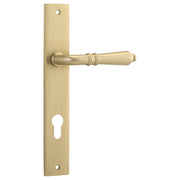 Sarlat Rect. 85mm Euro Lever Set, Brushed Brass