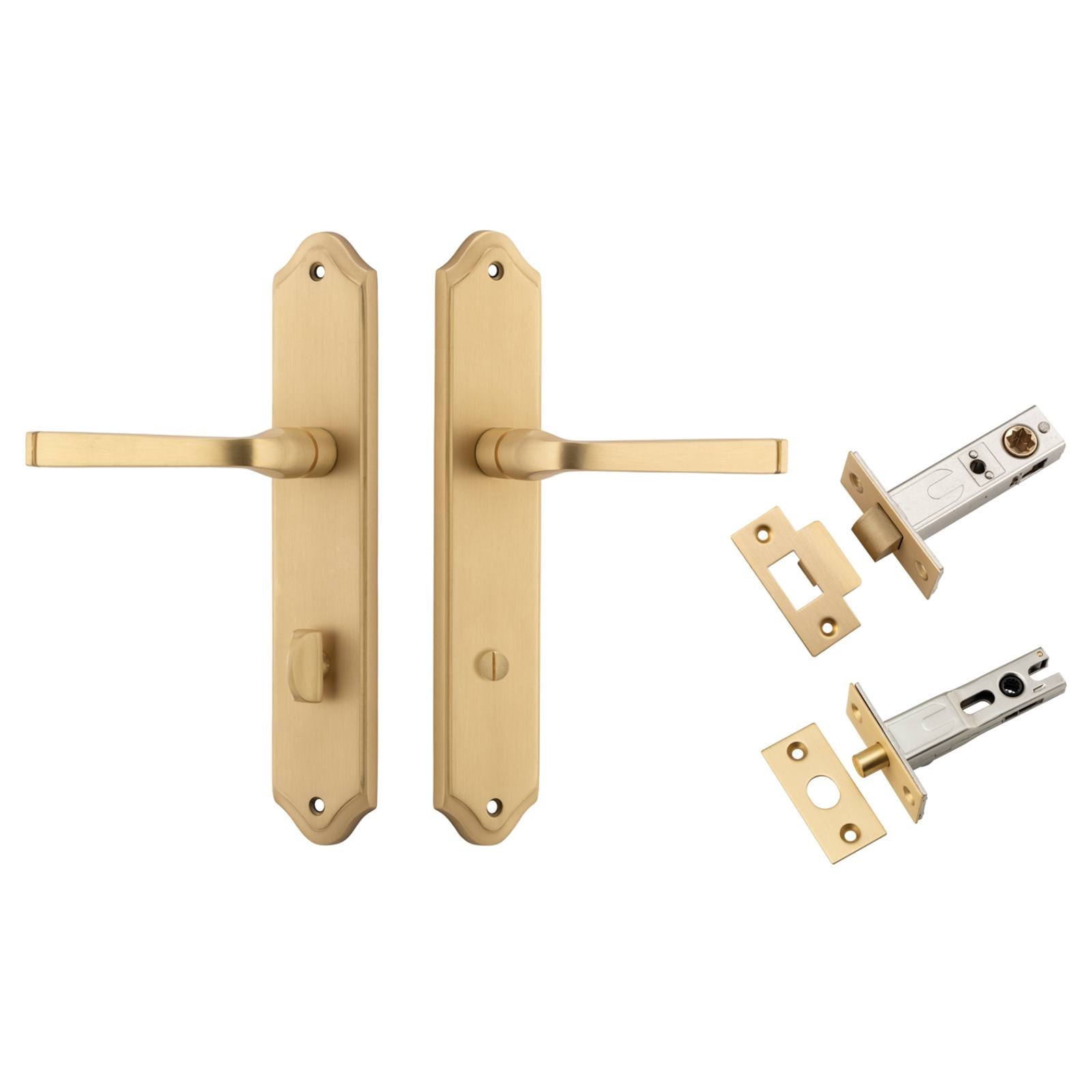 Annecy Lever Shouldered Backplate Privacy Kit w Privacy Turn Brushed Brass