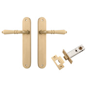 Sarlat Lever Oval Backplate Passage Kit Brushed Brass