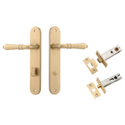 Sarlat Lever Oval Backplate Privacy Kit w Privacy Turn Brushed Brass