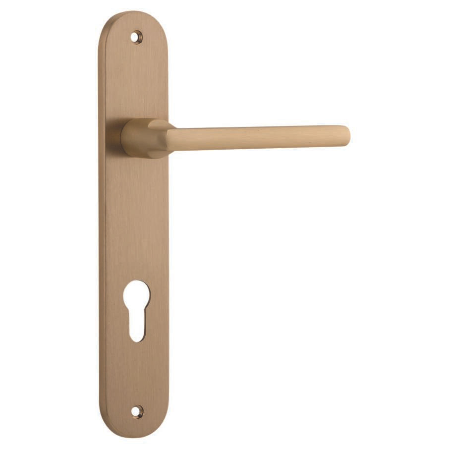 Baltimore Oval 85mm Euro Lever Set Brushed Brass
