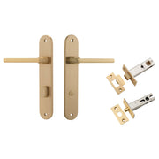 Baltimore Lever Oval Backplate Privacy Kit w Privacy Turn Brushed Brass