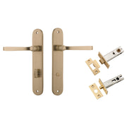 Annecy Lever Oval Backplate Privacy Kit w Privacy Turn Brushed Brass