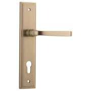 Annecy Lever Stepped Backplate Brushed Brass