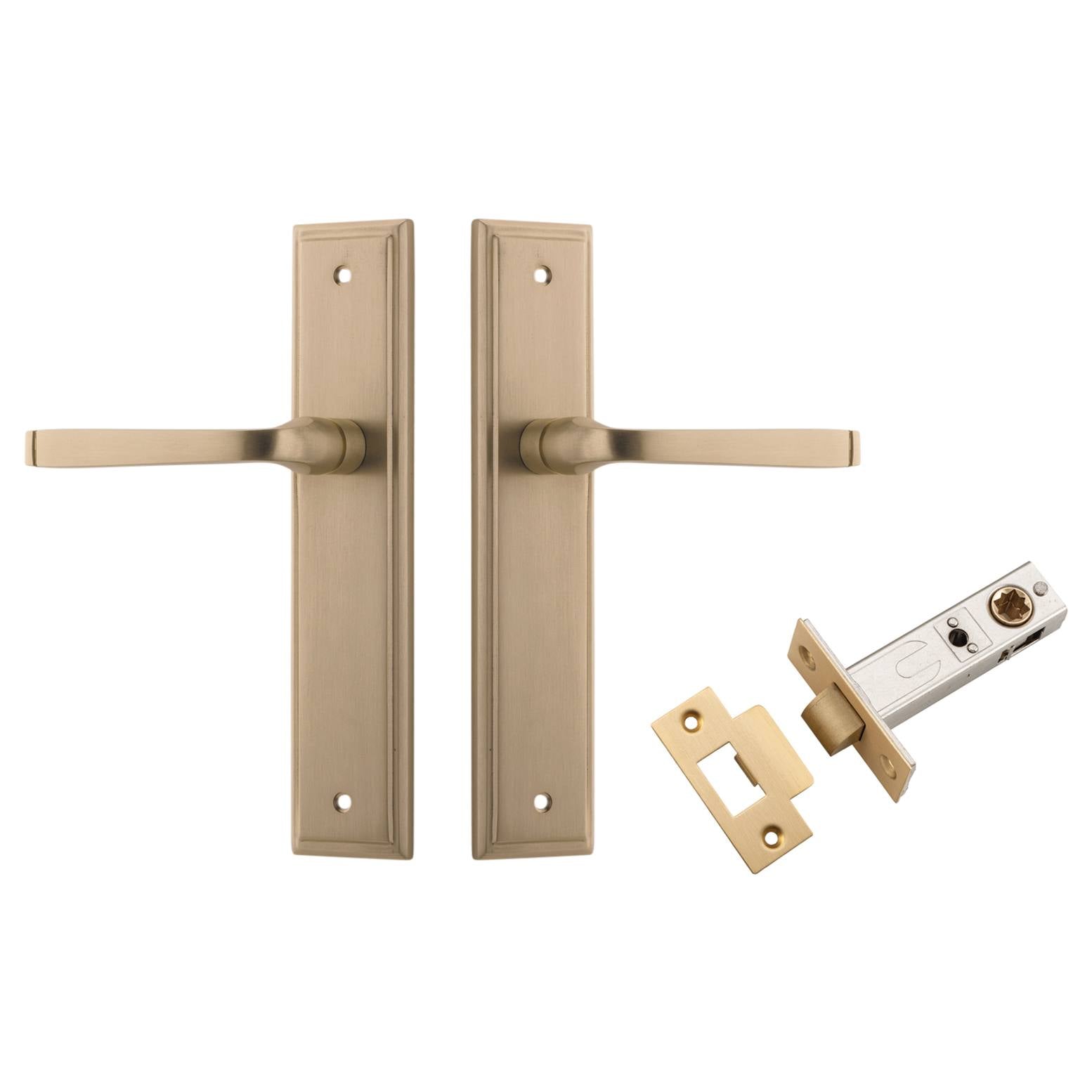 Annecy Lever Stepped Backplate Passage Kit Brushed Brass