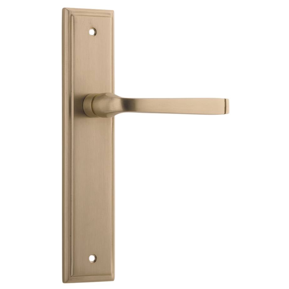Annecy Lever Stepped Backplate Brushed Brass
