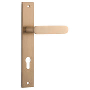 Bronte Lever Brushed Brass Rectangular Backplate