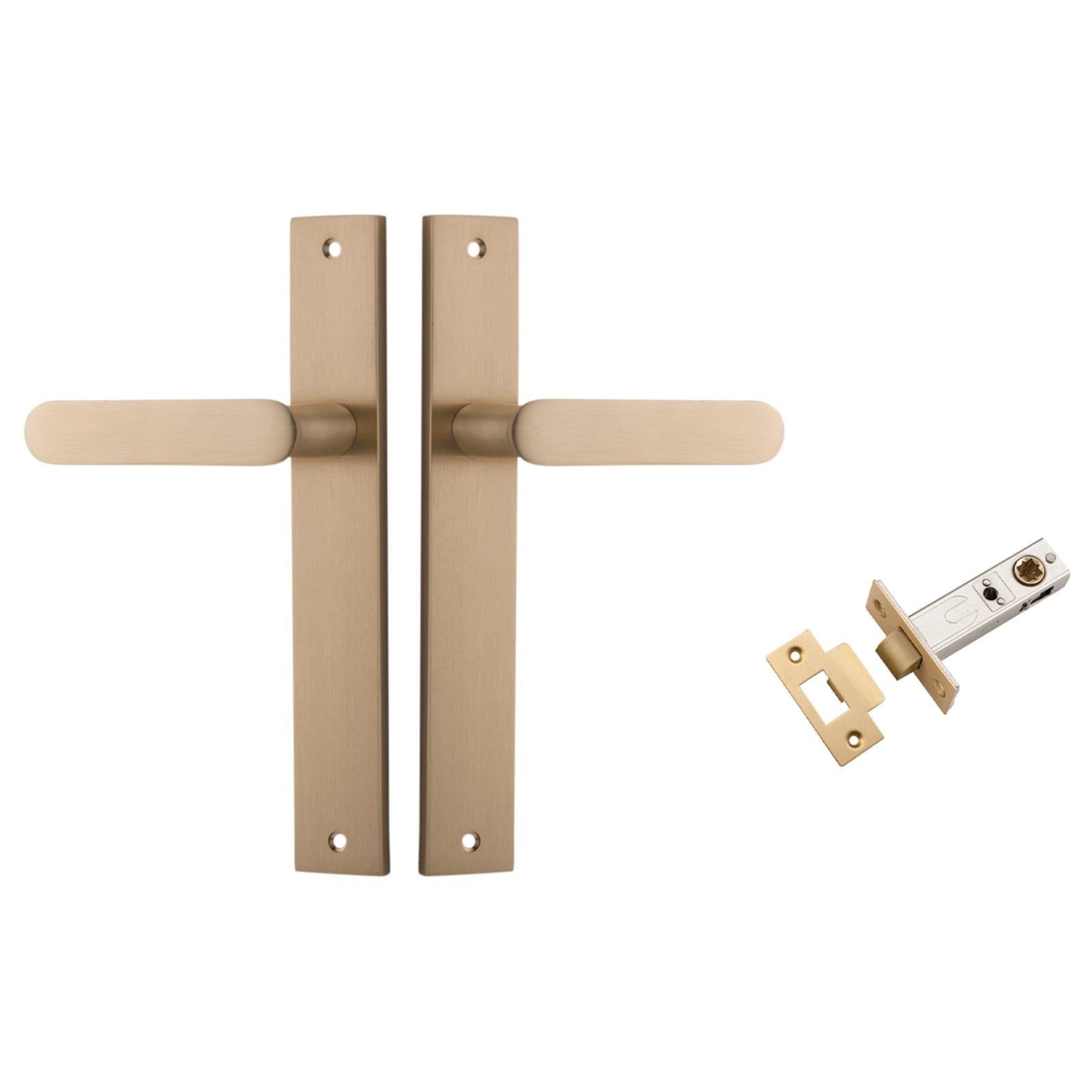 Bronte Lever Rectangular Backplate Passage Kit Brushed Brass