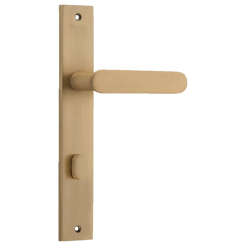 Bronte Lever Brushed Brass Rectangular Backplate