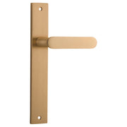 Bronte Lever Brushed Brass Rectangular Backplate