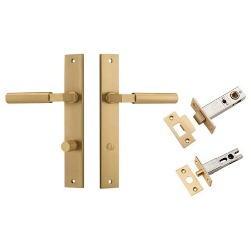Berlin Lever Rectangular Backplate Privacy Kit Brushed Brass