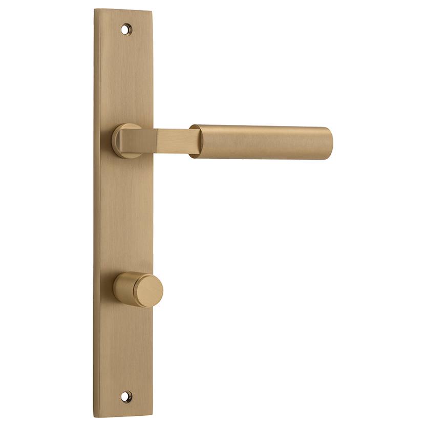 Berlin Lever Brushed Brass Rectangular Backplate