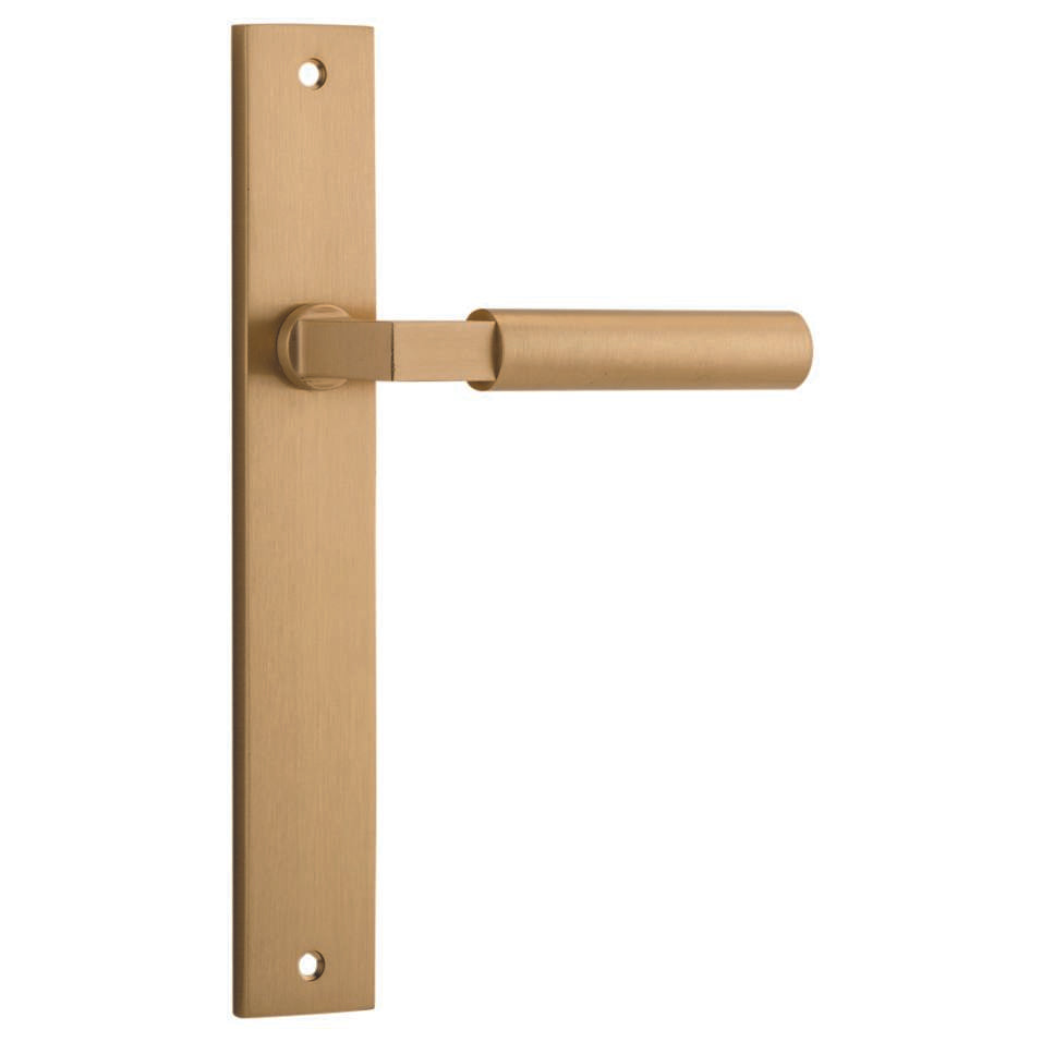 Berlin Lever Brushed Brass Rectangular Backplate