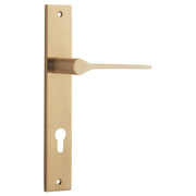 Como Lever Brushed Brass Rectangular Backplate