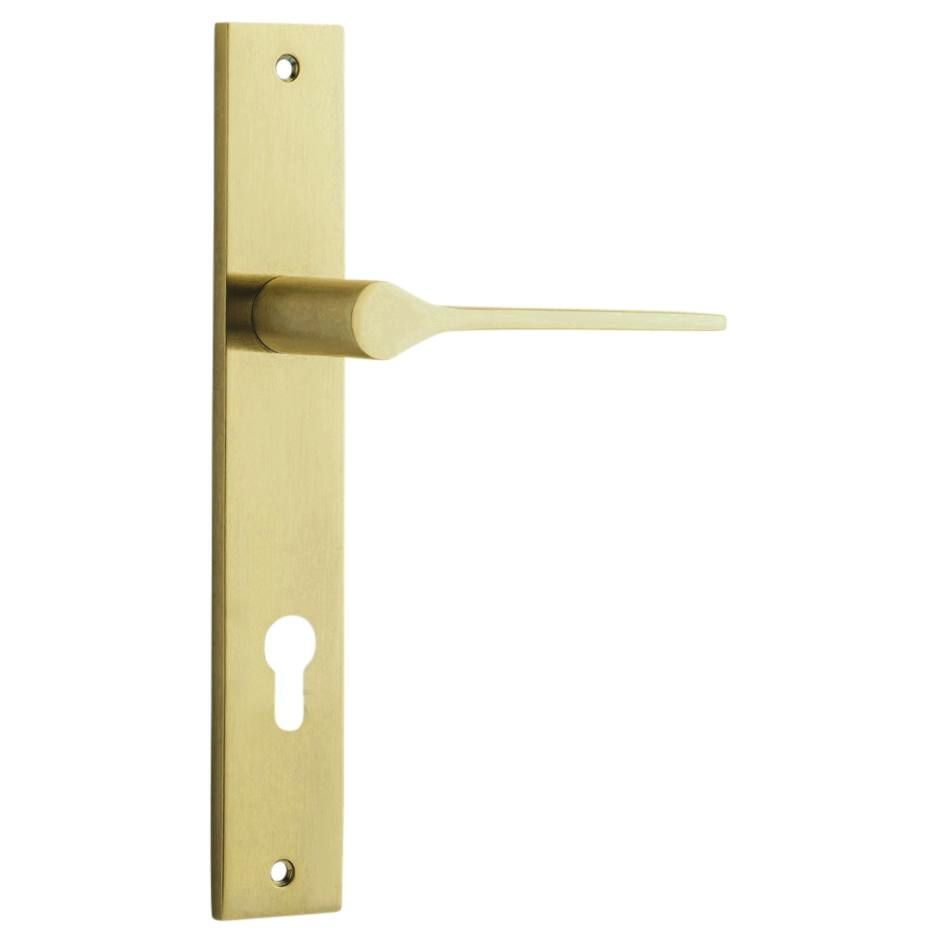 Como Lever Brushed Brass Rectangular Backplate