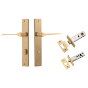 Como Lever Rectangular Backplate Privacy Kit Brushed Brass